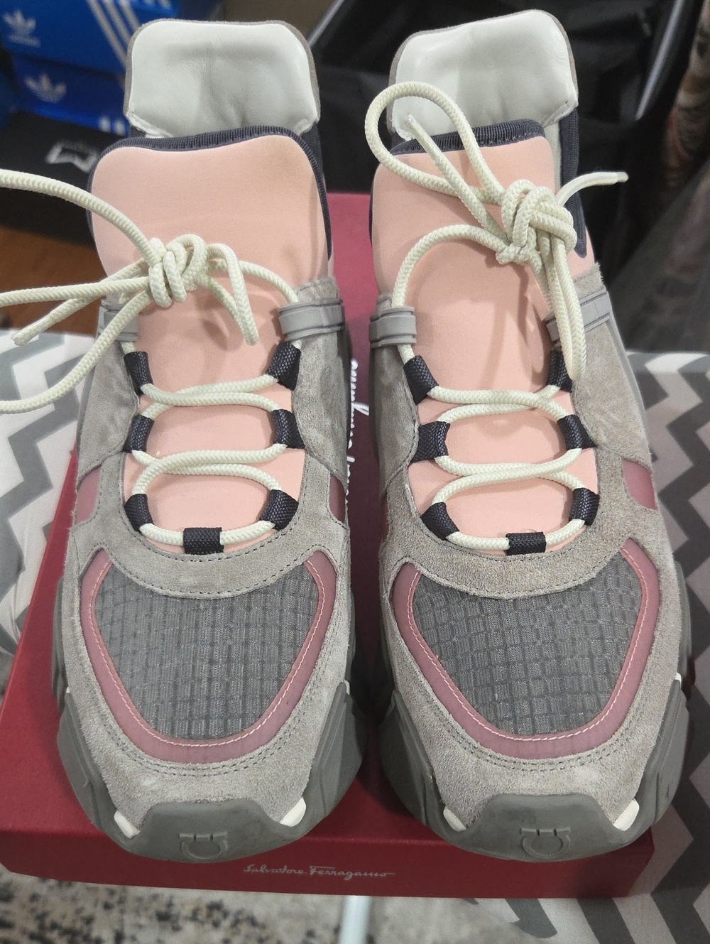 Salvatore Ferragamo Pink and Gray Women's Sneakers